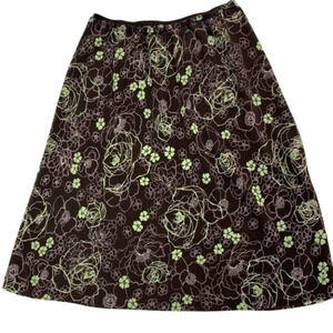 Mandy Evans Vintage brown & green skirt L made in Canada